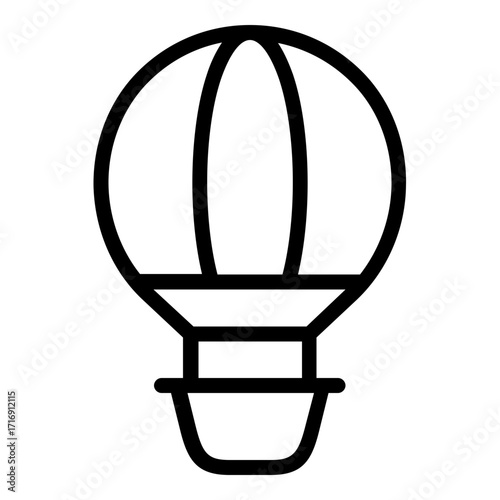 hot air baloon icon line