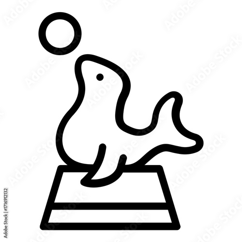 seal circus icon line