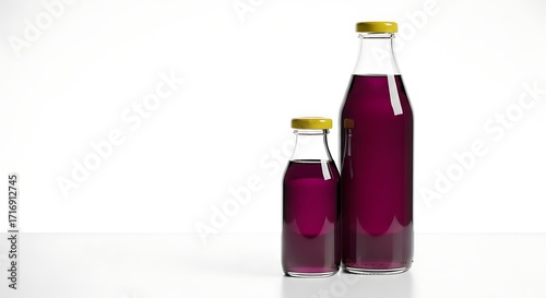 Wallpaper Mural Fresh Grape Juice in Glass Bottles on White Background Torontodigital.ca