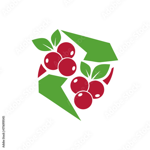 Modern Clean Berry Farm Logo Vector Design Featuring Fresh Fruit Icon Organic Farm Identity Natural Branding Concept for Business Agriculture Food Market and Green Product Label Template