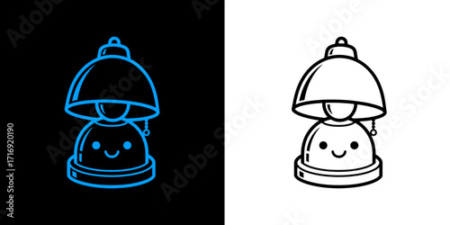 Charming lamp icon with kawaii smile, cute home decor accent for kids rooms or nurseries