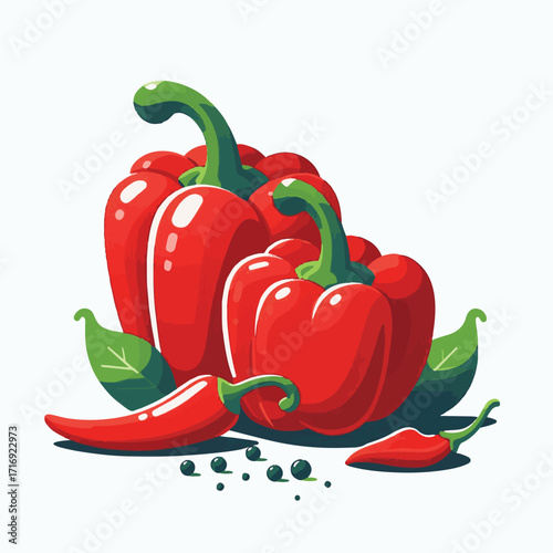 food, vegetable, isolated, healthy, fresh, organic, natural, vegetarian, pepper, raw, red, ingredient, paprika, vitamin, sweet, vegan, bell pepper, bell, ripe, background, closeup, diet, color, capsic