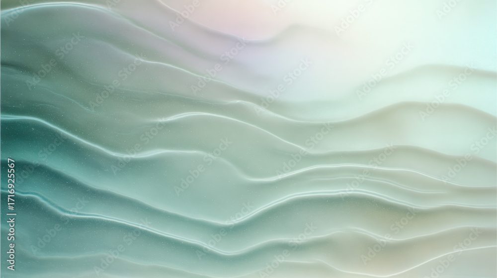 Obraz premium 虹彩ガラス波紋グラデーション抽象背景 / Iridescent Glass Wave Gradient Abstract Background