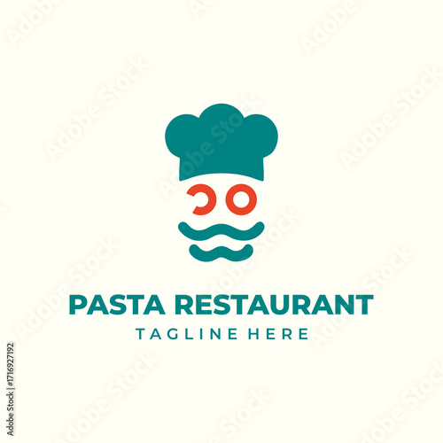 Modern Pasta Restaurant Logo Creative Vector Illustration Professional Business Identity Stylish Branding Italian Cuisine Gourmet Dining Minimal Contemporary Artwork for Company Template