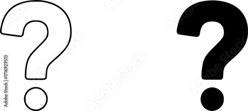 ofvs218 OutlineFilledVectorSign ofvs - question mark vector icon . isolated transparent . black outline and filled version . AI 10 / EPS 10 . g11558
