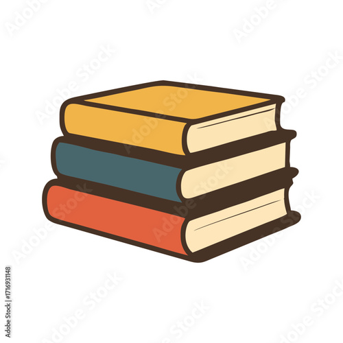 a stack of books arranged by color
