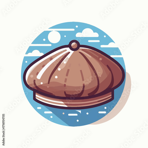 beret, fashion, hat, cap, isolated, head, accessory, background, white, wear, man, french, vintage, cartoon, vector, style, design, france, freedom, illustration, artist, army, traditional, headgear, 