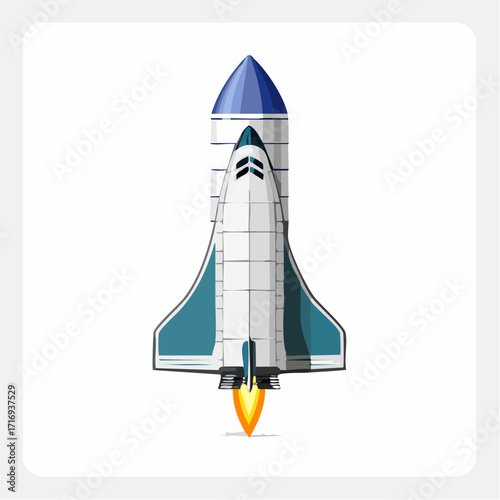 Navette spatiale, fond blanc