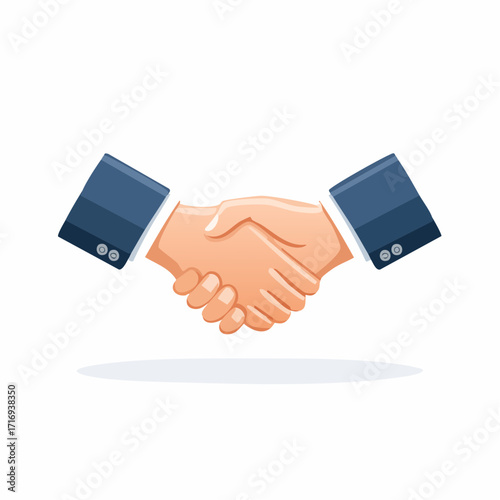 Poignée de mains, accord, collaboration, contractualisation, entente, isolé, fond blanc