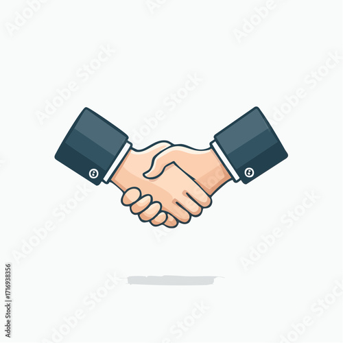 Poignée de mains, accord, collaboration, contractualisation, entente, isolé, fond blanc
