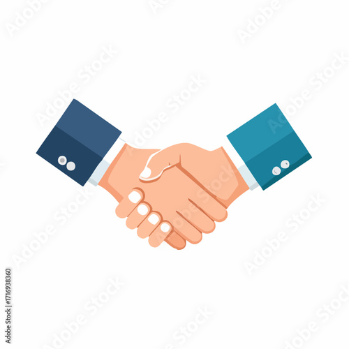 Poignée de mains, accord, collaboration, contractualisation, entente, isolé, fond blanc