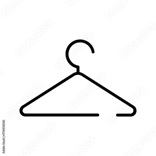 ChatGPT bilang:

Simple hanger vector icon in clean black outline style. Minimalist clothes hanger design ideal for fashion, wardrobe, laundry, retail, closet, and home organization themes. Perfect fo
