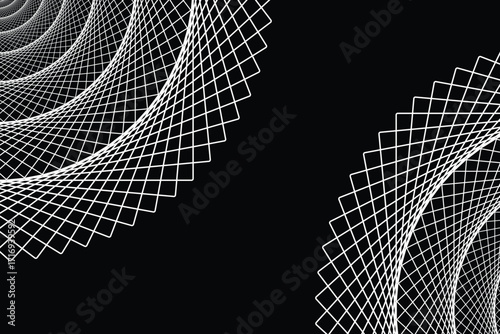 abstract white lines digital geometric contemporary stripe line art curve on black background element concept for business futuristic technology concept suit over poster banner brochure header EPS 10