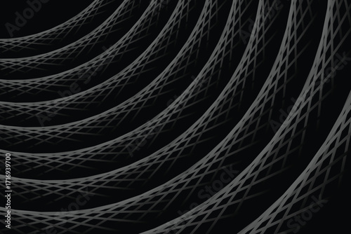 abstract white lines digital geometric contemporary stripe line art curve on black background element concept for business futuristic technology concept suit over poster banner brochure header EPS 10