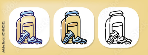 Football Shoes Boots on Suitcase Icon