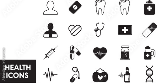 Medical healthcare icons collection isolated