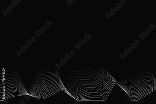 abstract white lines digital geometric contemporary stripe line art curve on black background element concept for business futuristic technology concept suit over poster banner brochure header EPS 10