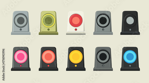 Collection of Colorful Studio Monitor Speakers.
