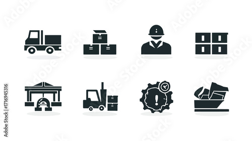 Logistics and Transportation Icons Set.