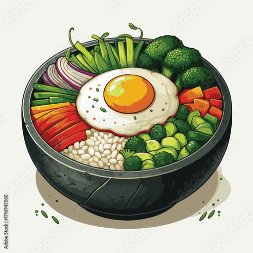 bibimbap, food, asian, delicious, cuisine, dinner, healthy, vegetable, meal, korean food, bowl, cooking, gourmet, egg, korean, rice, beef, lunch, meat, spicy, fresh, carrot, dish, traditional, sauce, 