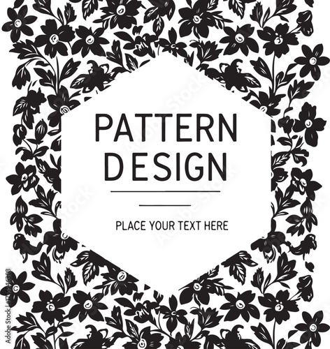 Floral pattern design template frame