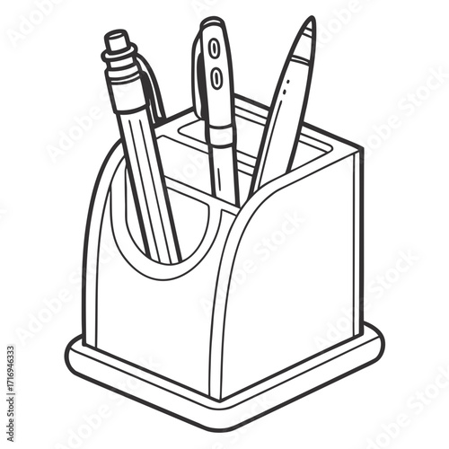 Neatly organized desk organizer holding pens and pencils ready for creative work or study sessions
