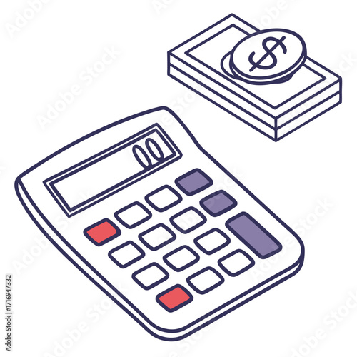 Calculate financial success with a calculator and cash icon representing budgeting and smart money management strategies