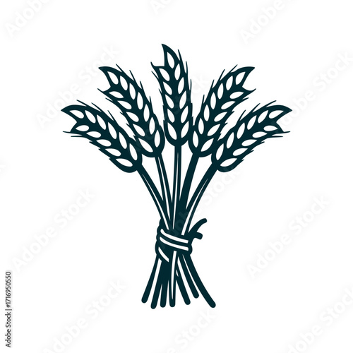 Sheaf of Wheat Icon Graphic Illustration Sydney Royal Easter Show Sheaf of wheat with three overlapping stalks golden yellow