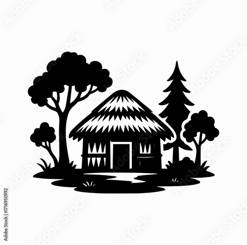 Valmiki Ashram Silhouette – Forest Hut of Ramayana