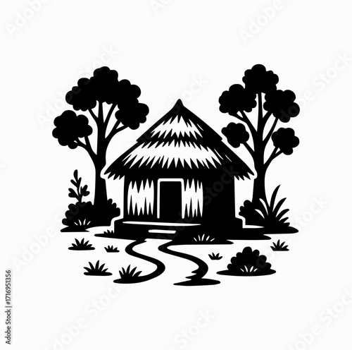 Valmiki Ashram Silhouette – Forest Hut of Ramayana