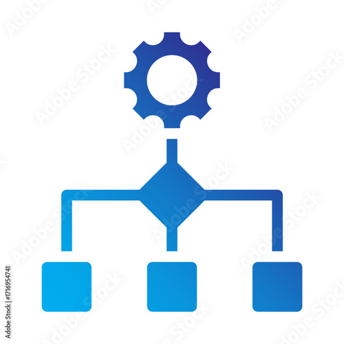 Workflow hierarchy automation Flat Gradient icon.