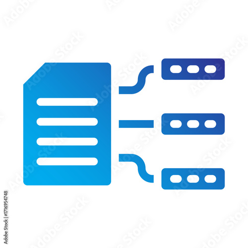 Data pipeline automation Flat Gradient icon.
