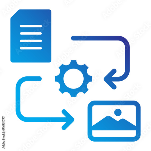 Document to image automation Flat Gradient icon.