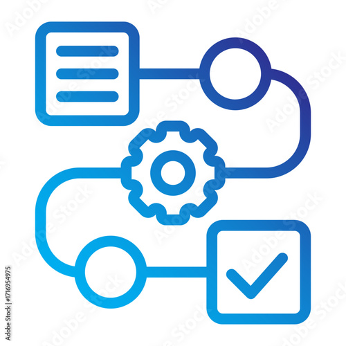 Document process automation Line gradient icon.
