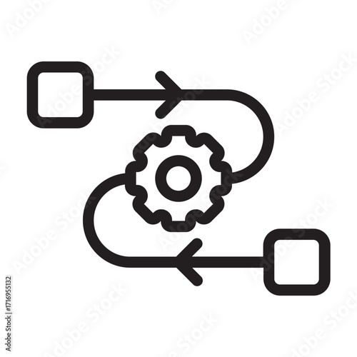 Sequential automation flow icon.