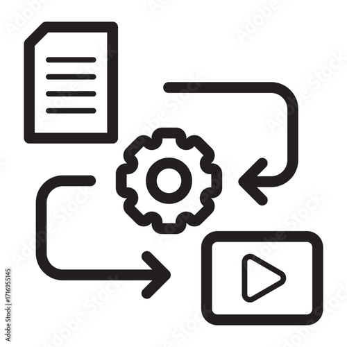 Document to video automation icon.