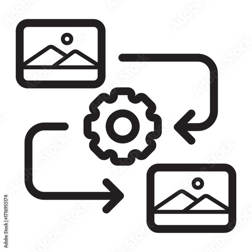 Image processing automation icon.