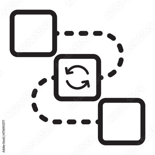 Process synchronization automation icon.