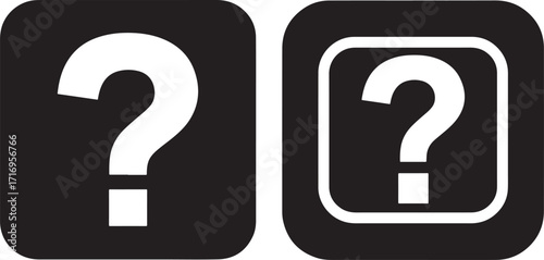 Two question mark symbols silhouette