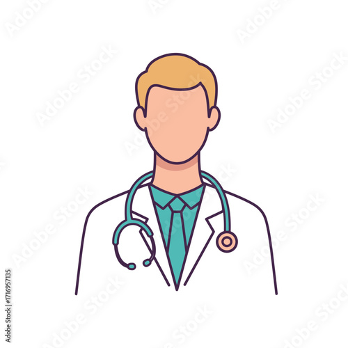 Doctor Icon Vector – Medical Professional, Healthcare Worker, Physician, Hospital Staff Illustration