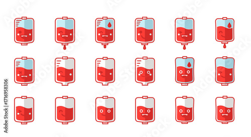 Blood Bags Collection Medical Supplies for Transfusion and Donation.