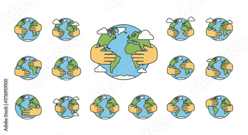 Earth Day Hands Protecting Planet.