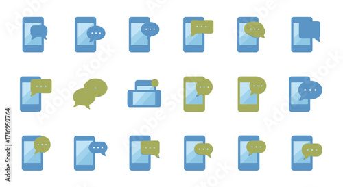Mobile Messaging Icons Set.