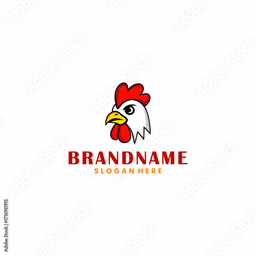 Chicken Mascot For Restaurant logo Inspiration vector. Design elements for logo, label, emblem, sign, brand mark. Vector illustration.