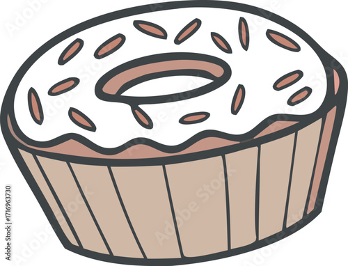 Delicious baked donut with sprinkles sweet treat treat bakery pastry dessert food