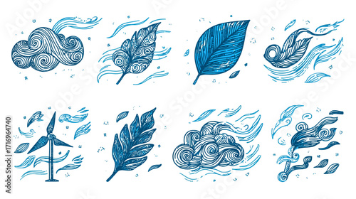 Wind energy leaves nature cloud power.