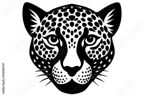 Vector art of jaguar face with a fierce and intense look