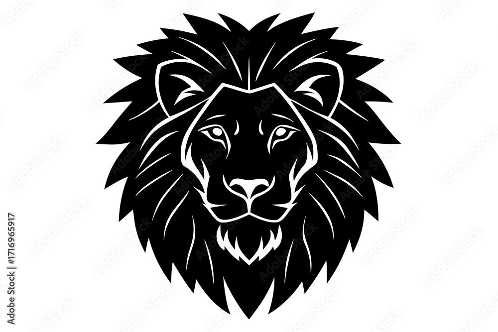 Fototapeta premium Illustration of a lion head with a mane