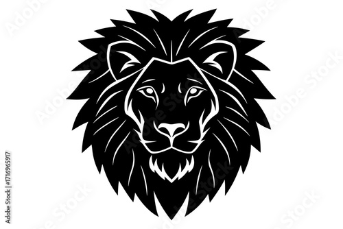 Illustration of a lion head with a mane