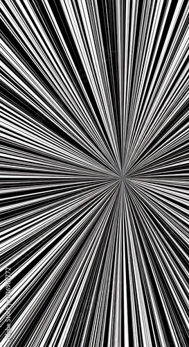 A dynamic, radiating design features numerous diagonal lines converging towards a central point, creating a powerful visual effect.